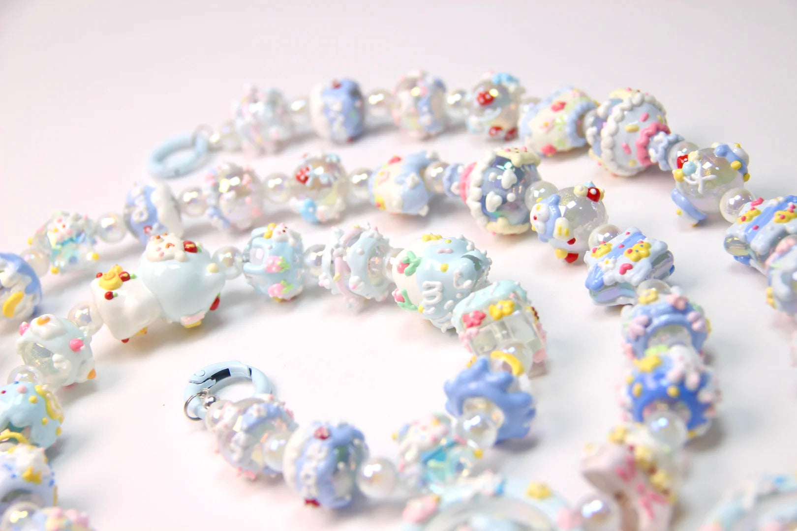 Blue Band-Painted Beads