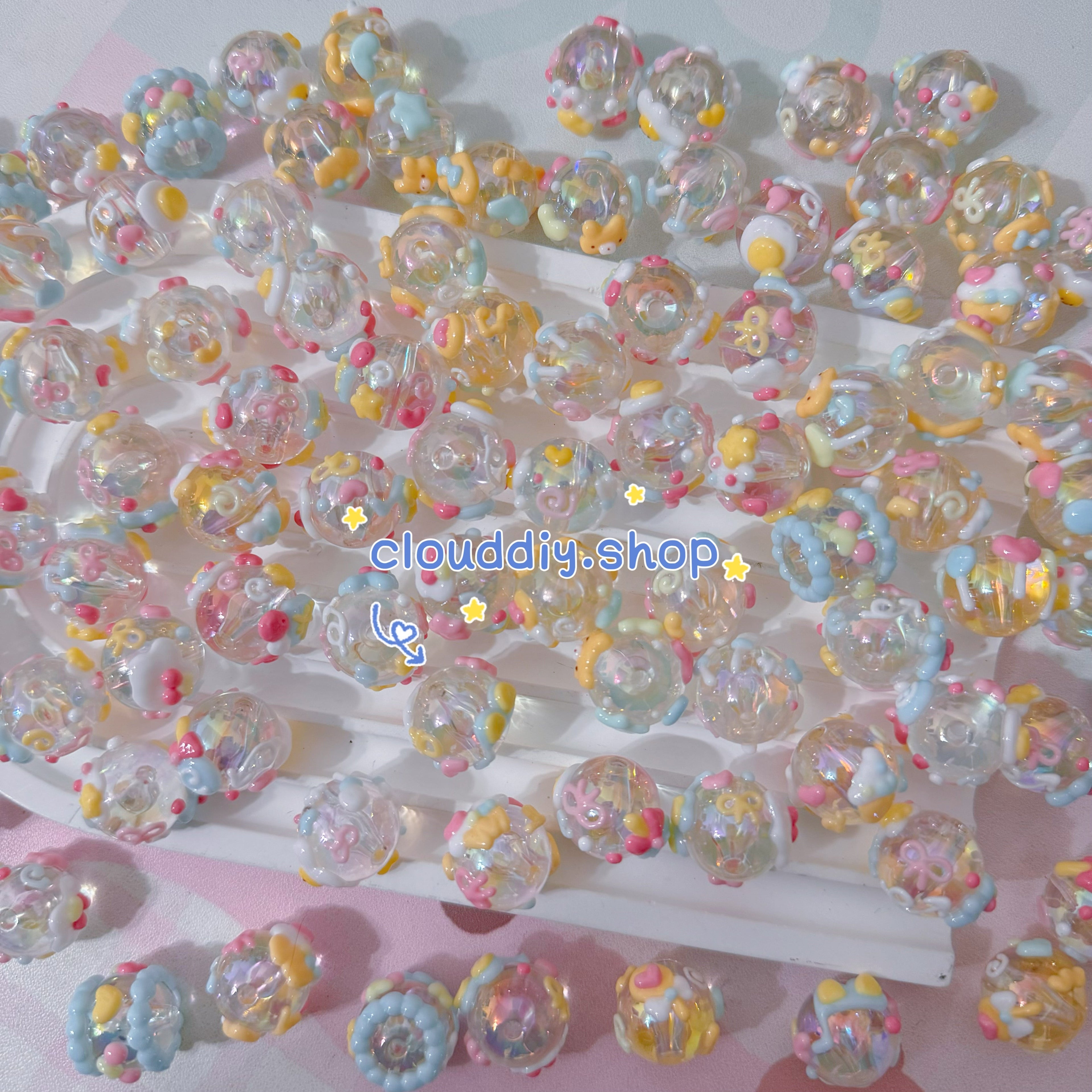Blue Band-Painted Beads