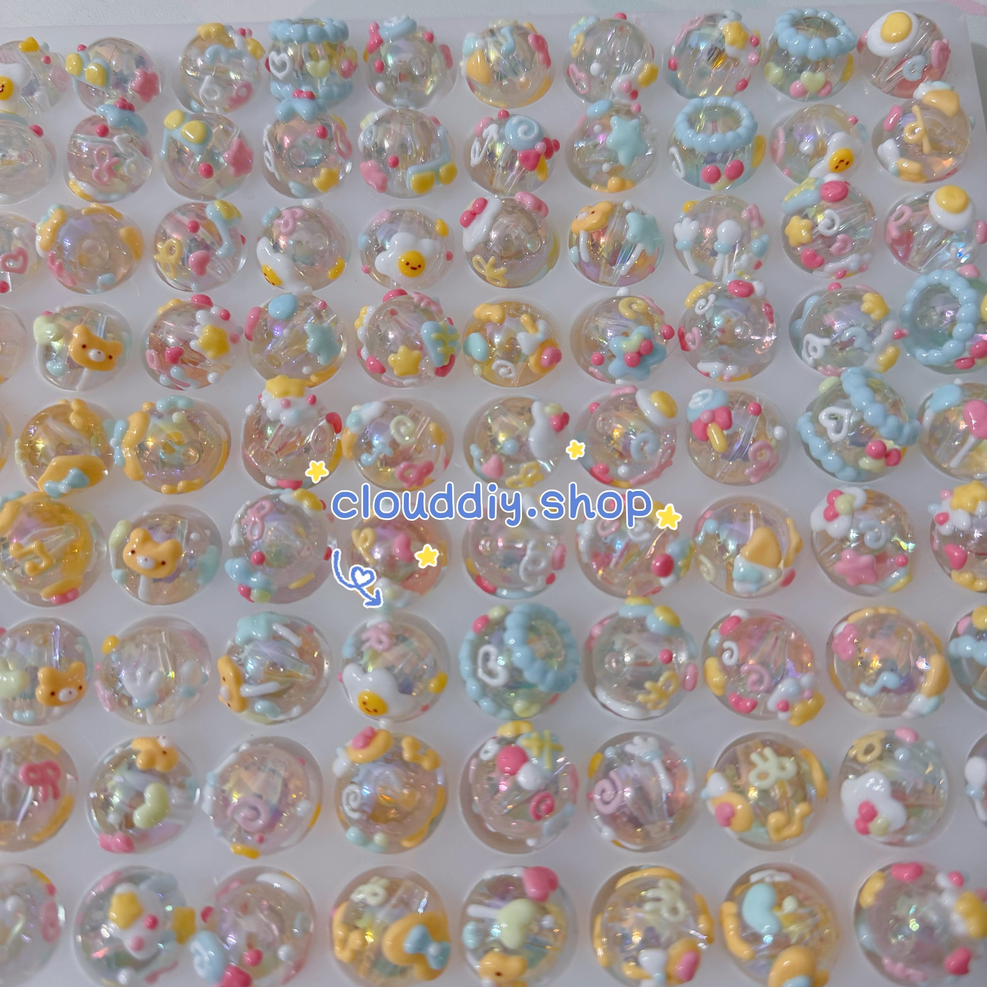 Blue Band-Painted Beads
