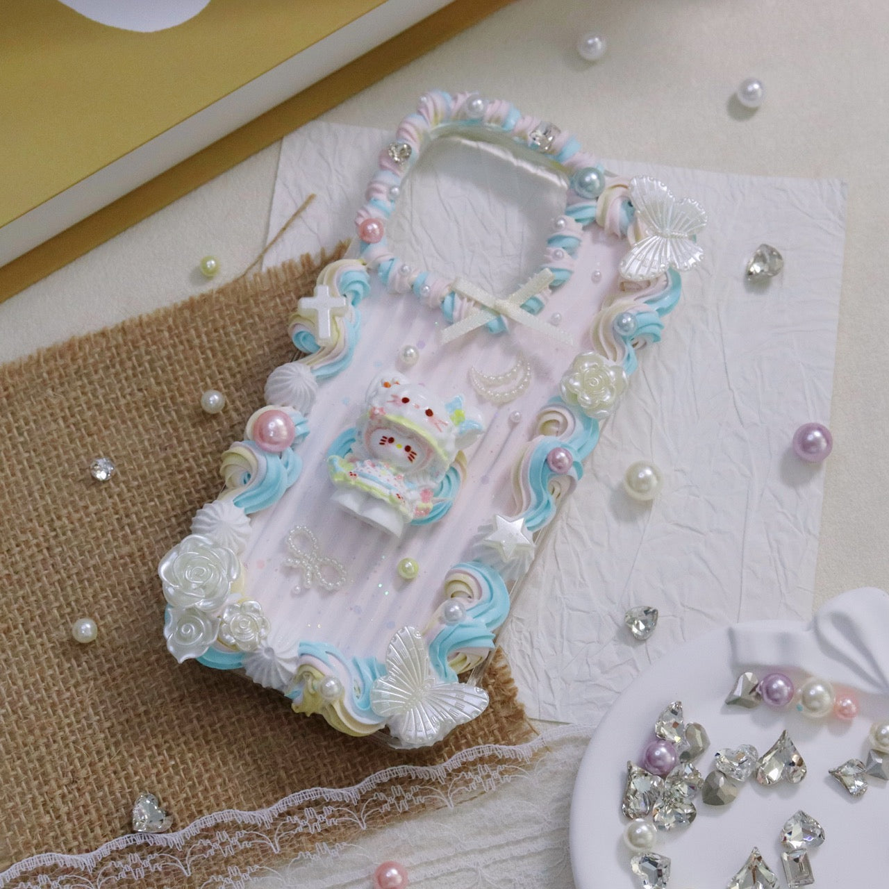 Cute cartoon cream glue mobile phone case