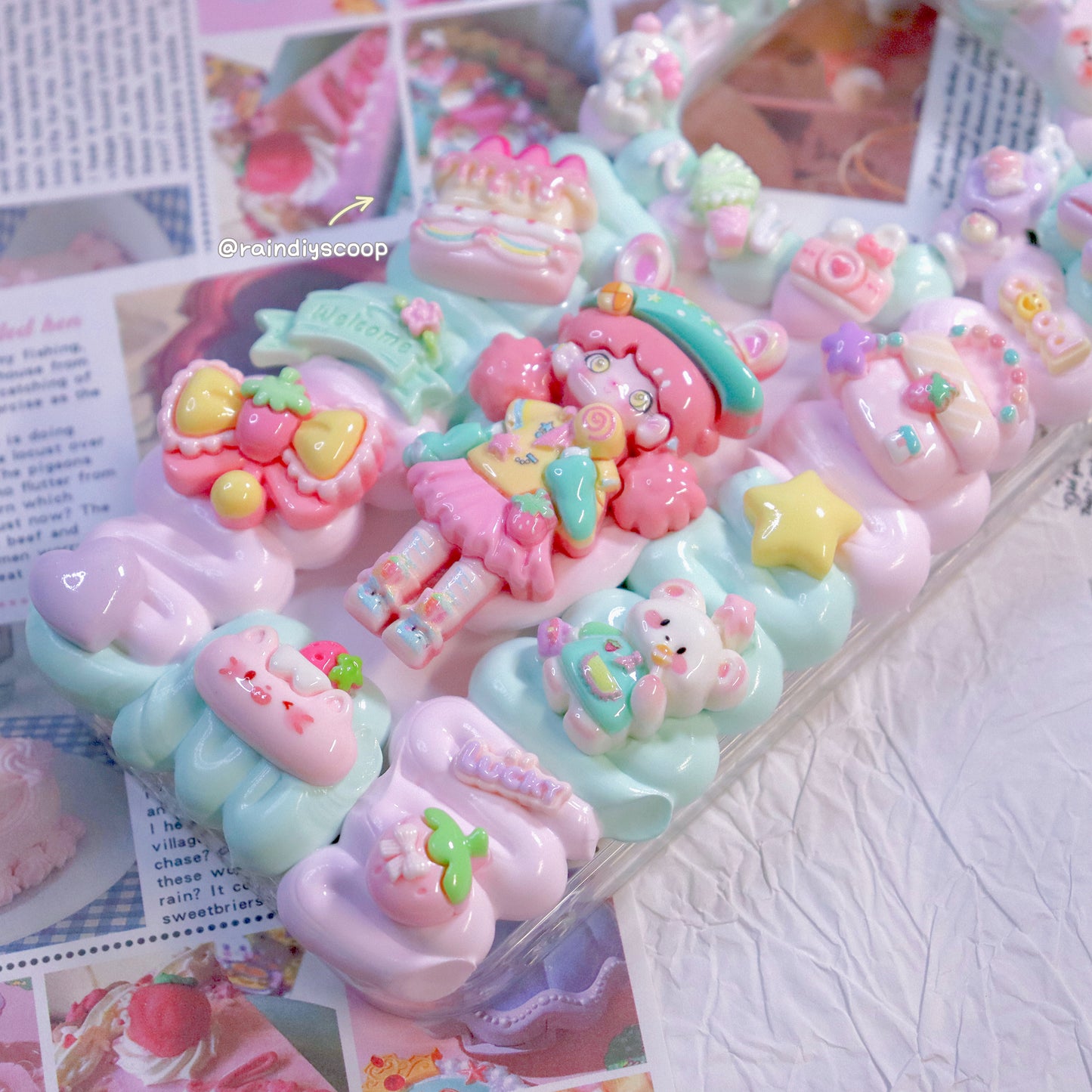 Cute cartoon charm cream glue mobile phone case