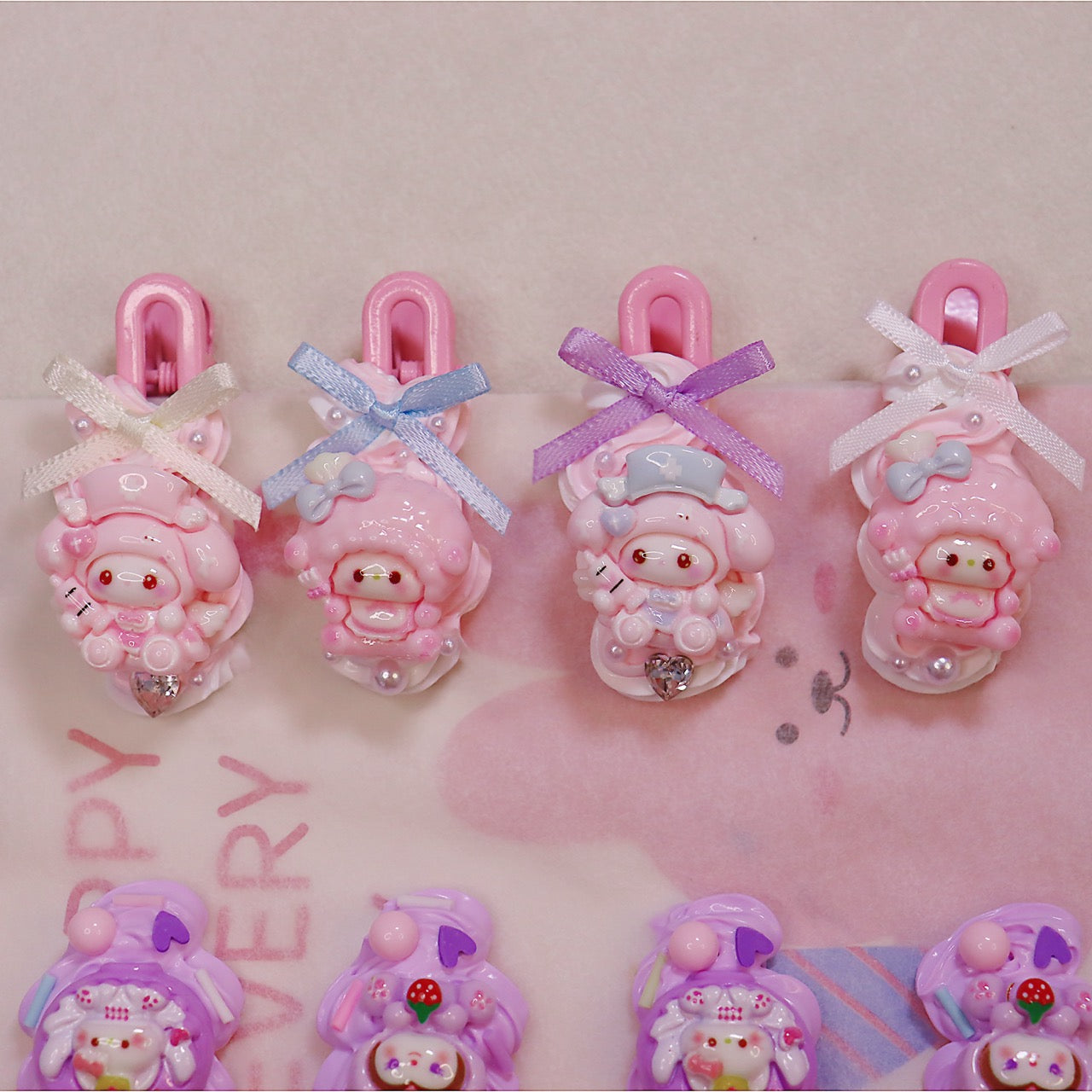 Collection of multi-style cream glue hairpins