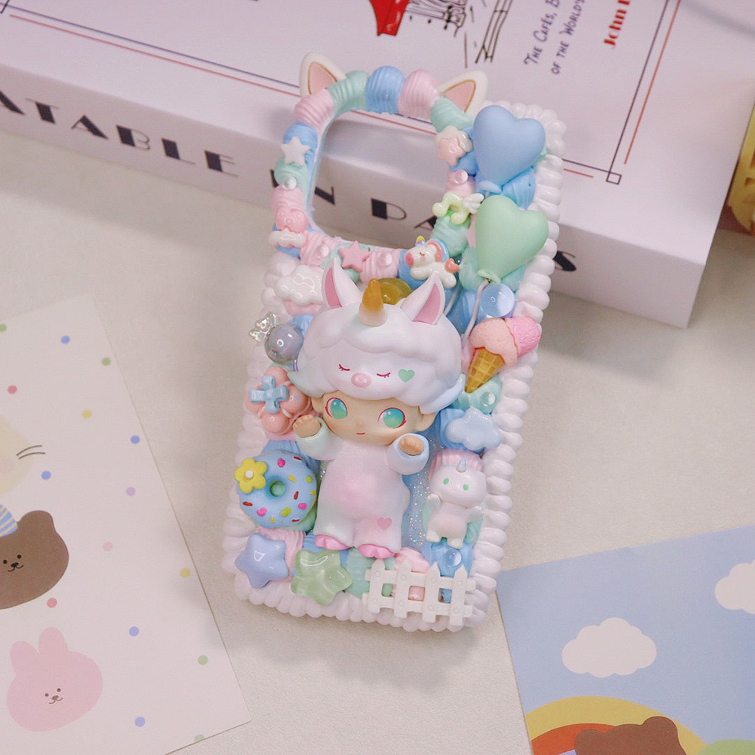 Unicorn Diomm Handmade Cream Glue Case