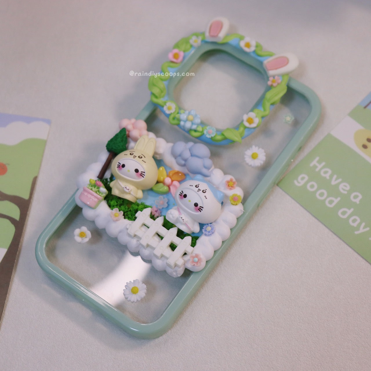Green cream glue mobile phone case