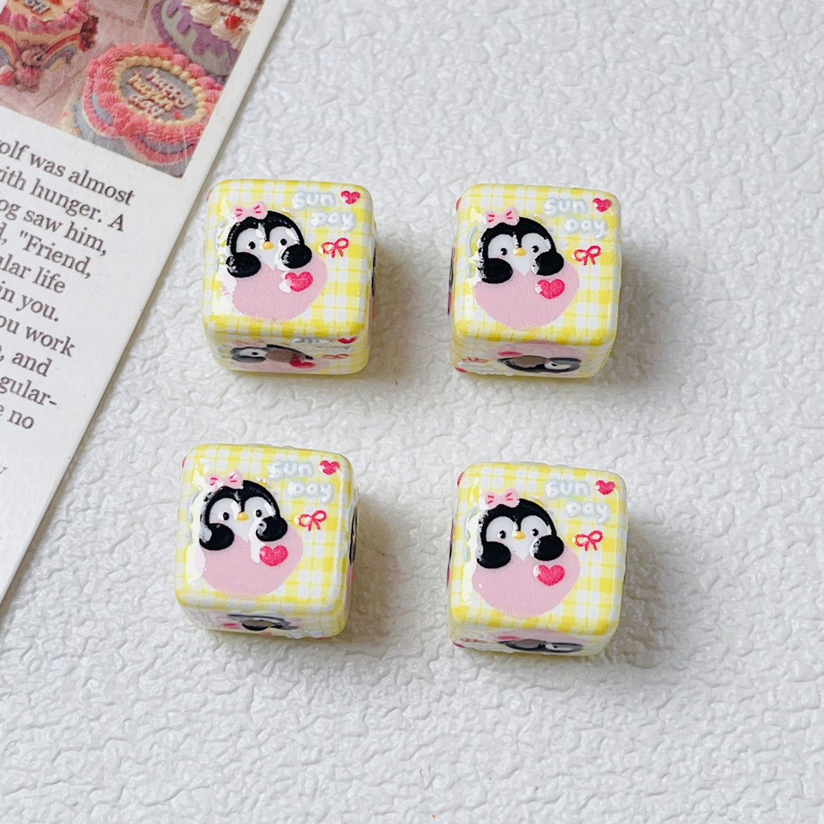 Acrylic relief block bead DIY jewelry accessories