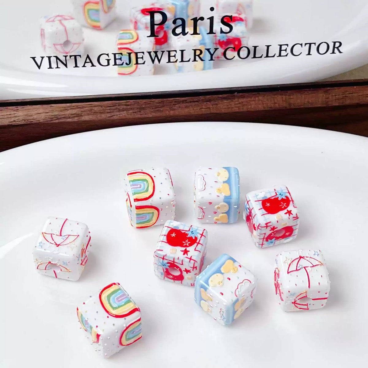 Acrylic relief block bead DIY jewelry accessories