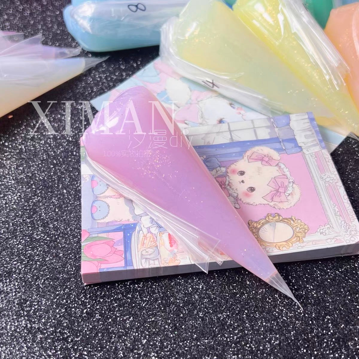 50g 18-color jelly transparent fine glitter DIY cream glue craft material adhesive