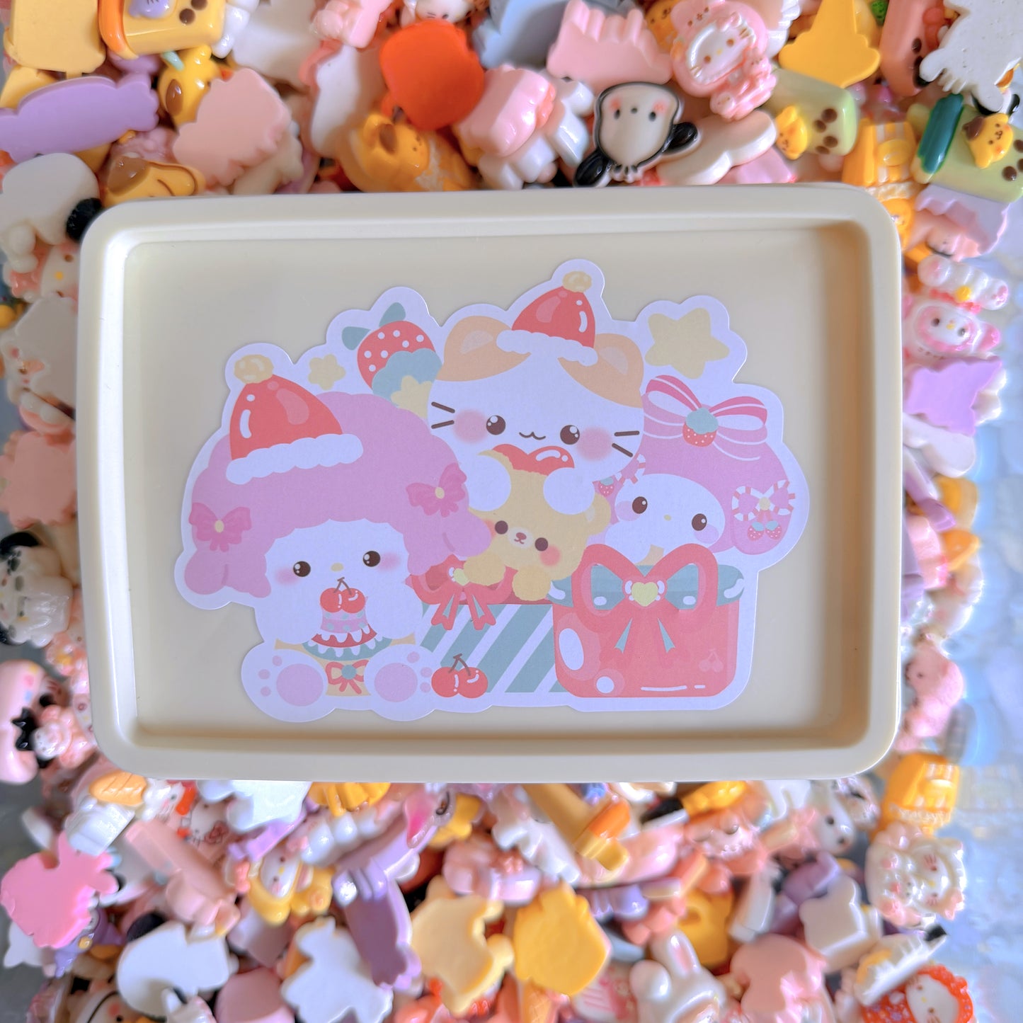 Whole box cartoon resin charms, approx 100 pieces, limited-time special price!