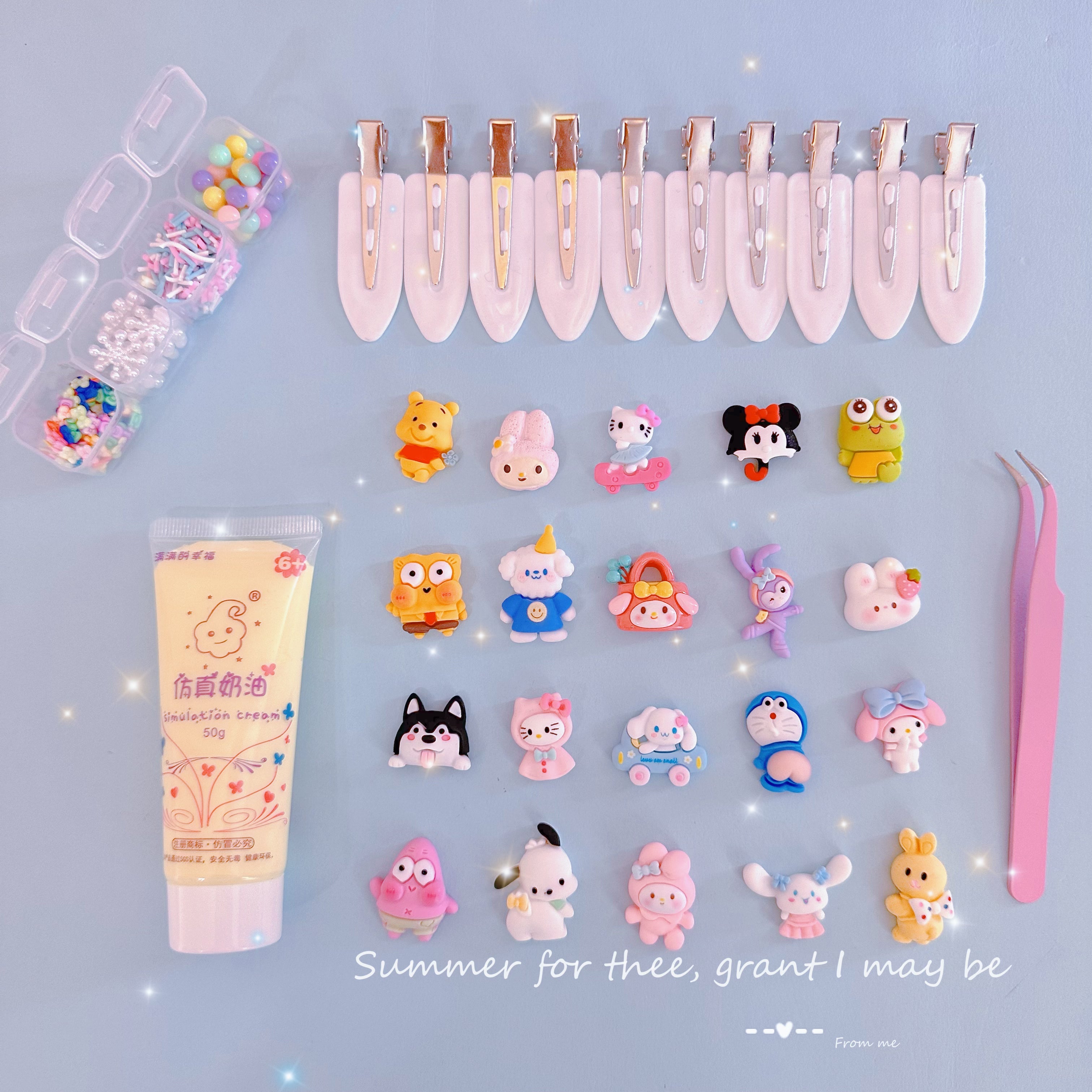 DIY Cream Glue Hairpin Set