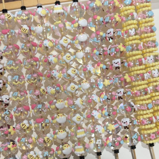 Yellow Is A Hand-Painted Bead