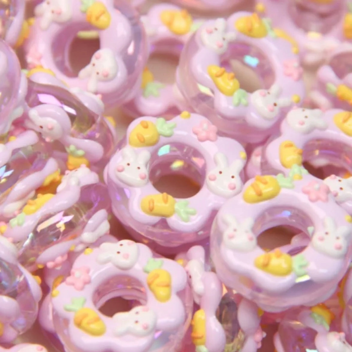 Hand-Painted Rabbit Beads