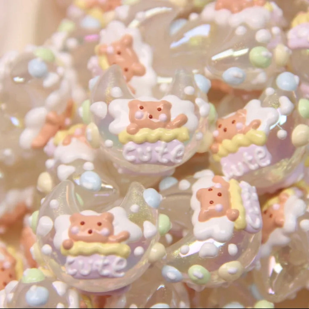 Hand-Painted Moon Bead