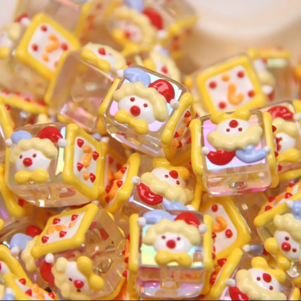 Square Hand-Painted Bead
