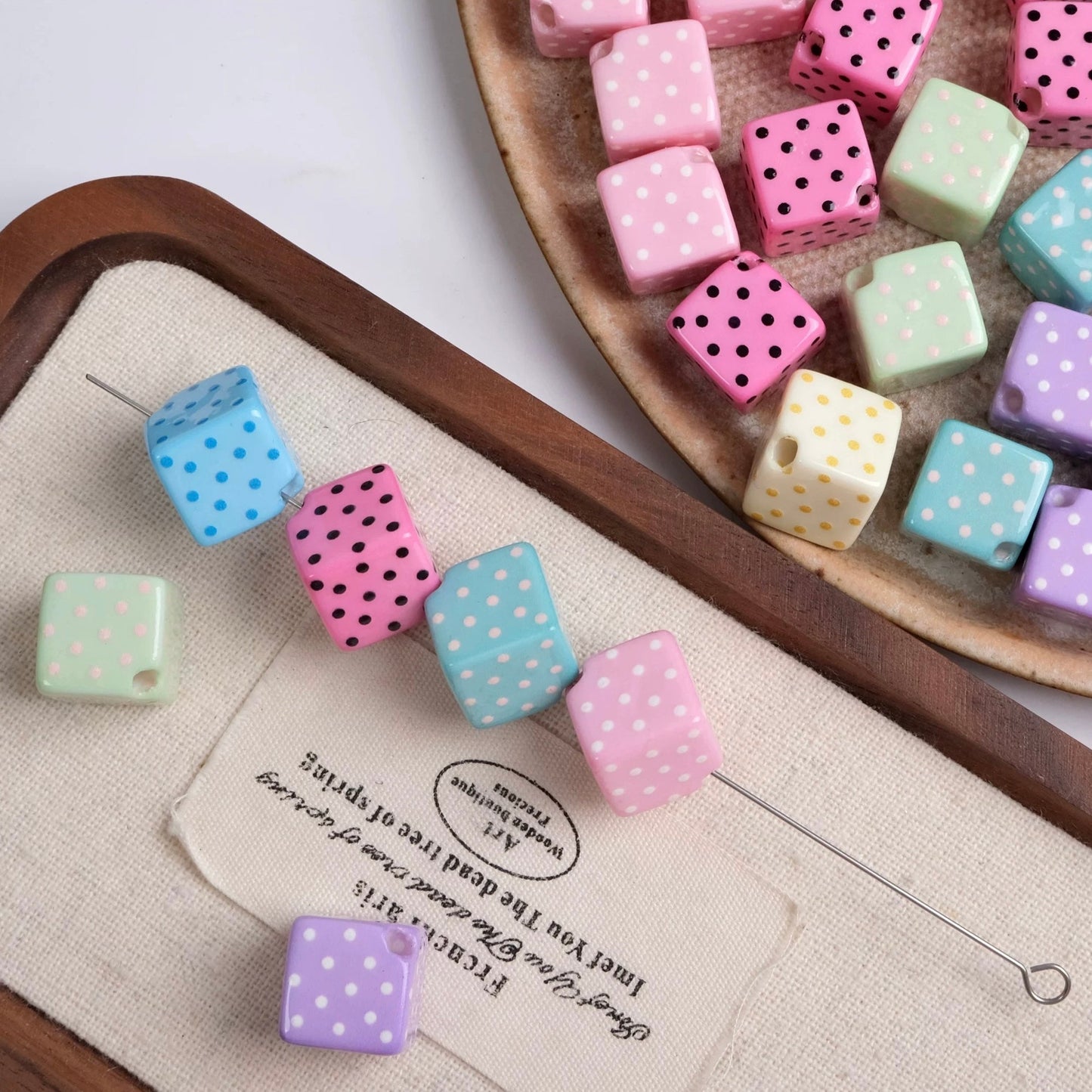 Dot-Shaped Block Bead Stringing Jewelry
