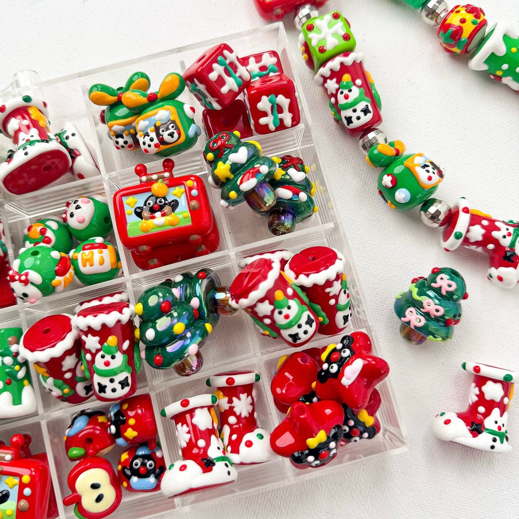 Christmas Hand-Painted Beads