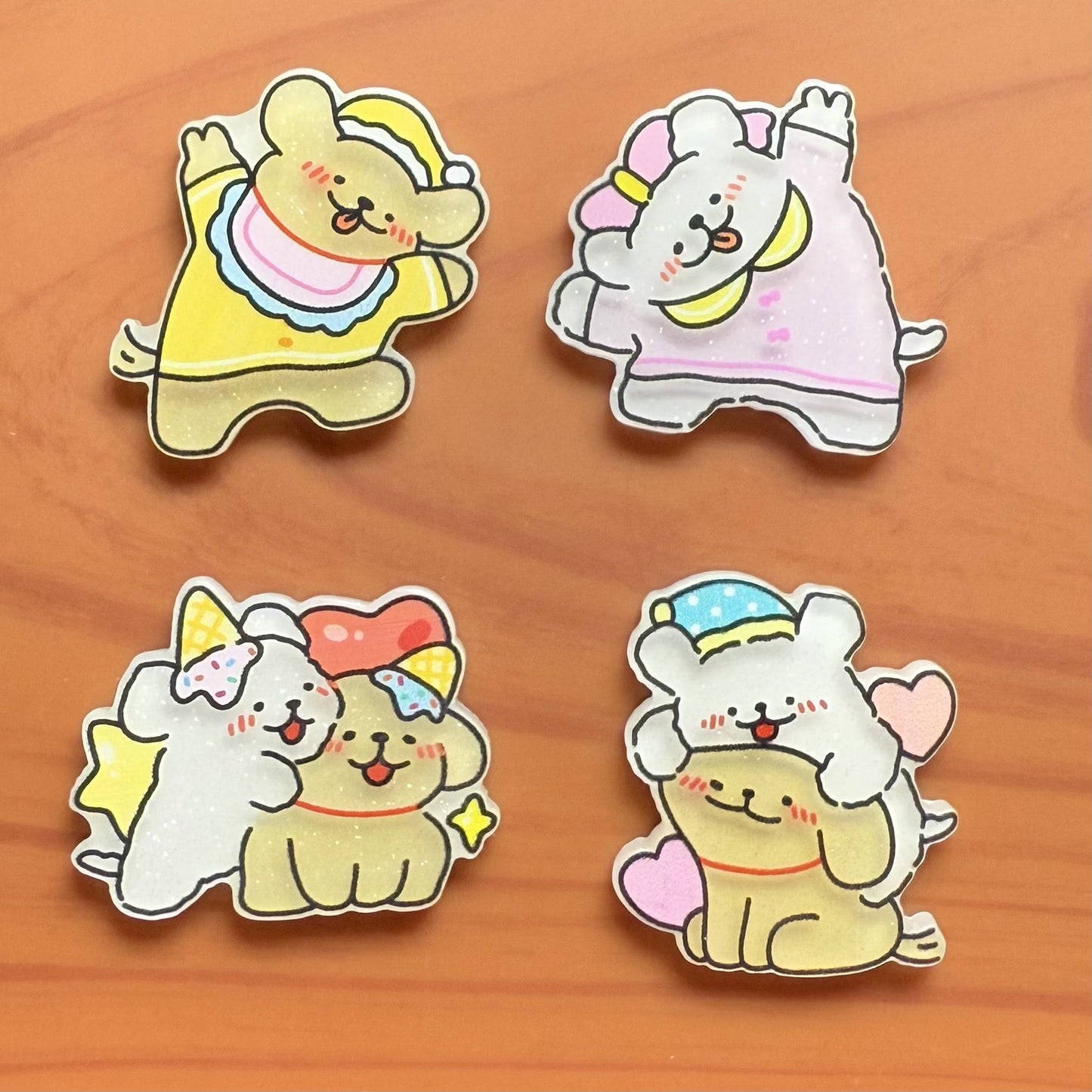 Line-Drawn Puppy Acrylic Patch