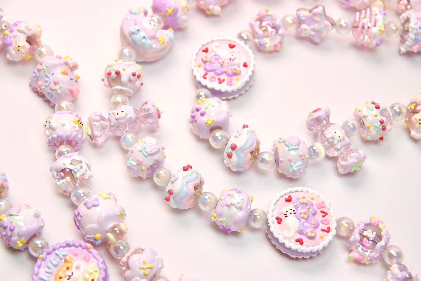 Purple Hand-Painted Beads