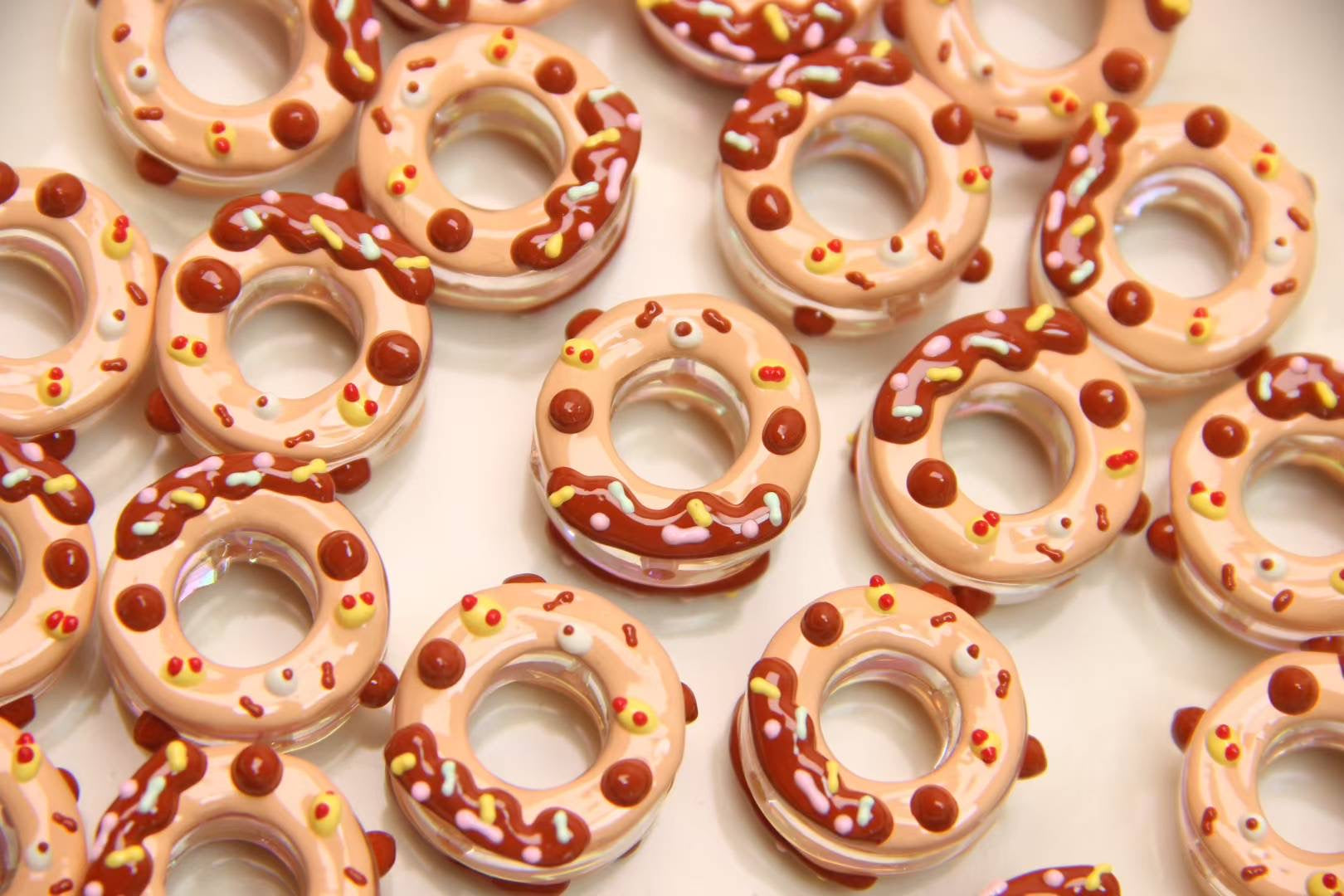 Coffee-Colored Hand-Painted Beads