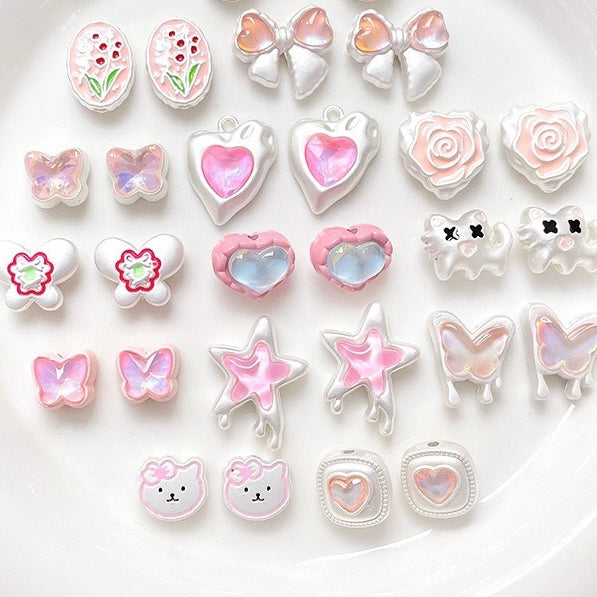 Pink Alloy Beads