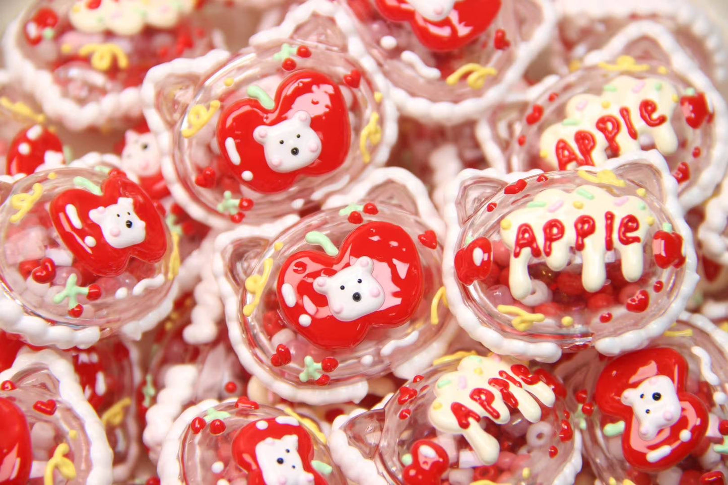 Red Hand-Painted Beads