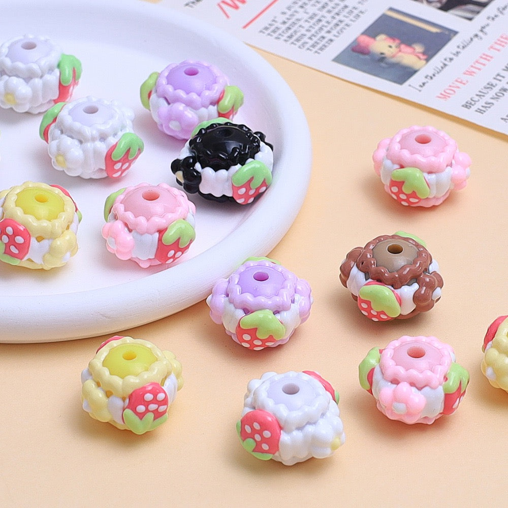 Hand-painted Strawberry Beads