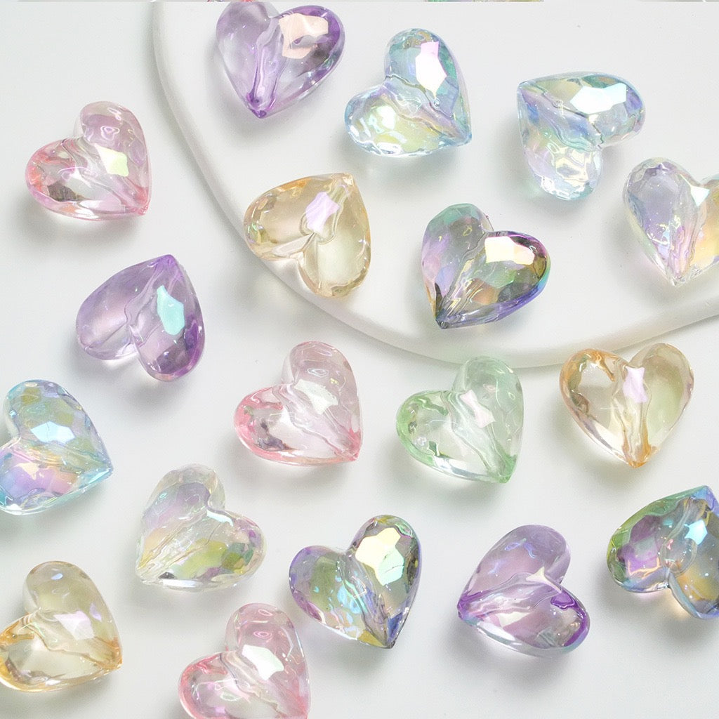 Transparent Star-Shaped Heart-Shaped Beads