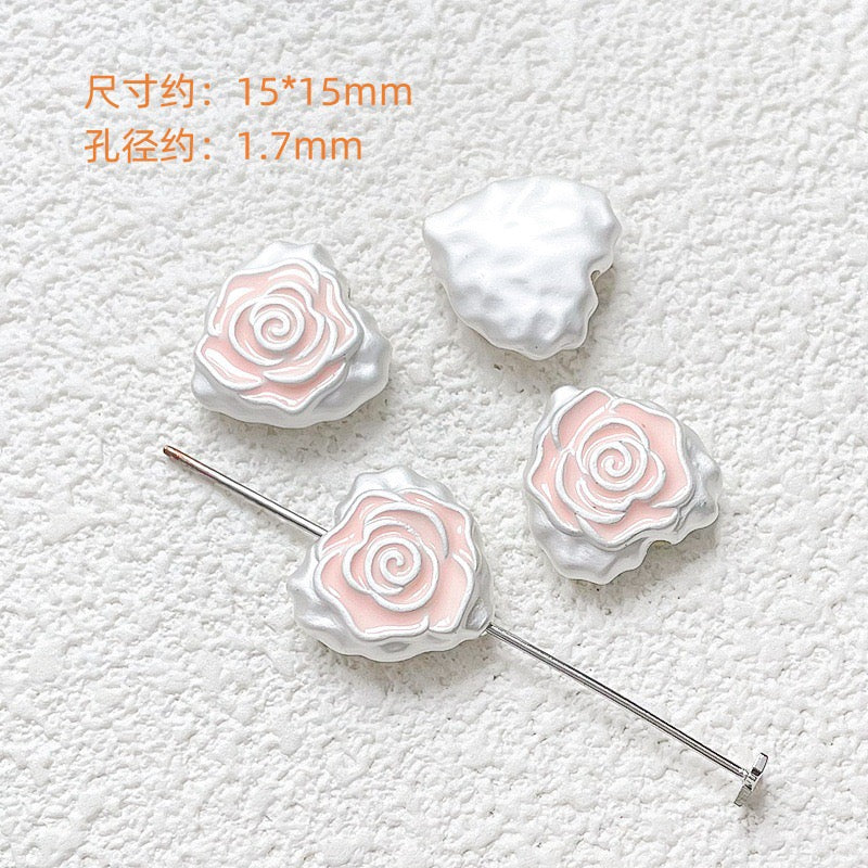 Pink Alloy Beads