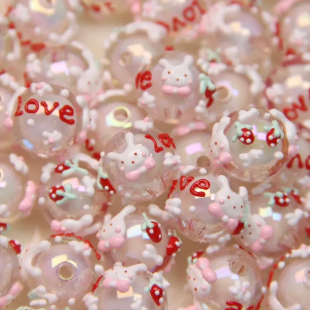 Hand-Painted Rabbit Beads