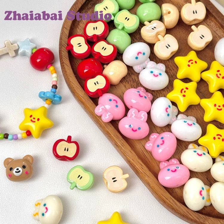 Cute Apple Cartoon Beads