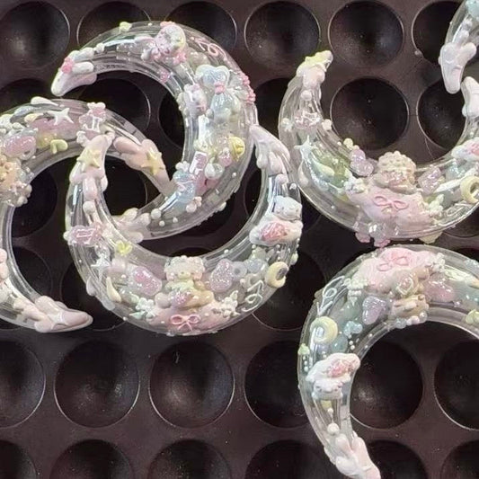 Hand-Painted Moon Beads