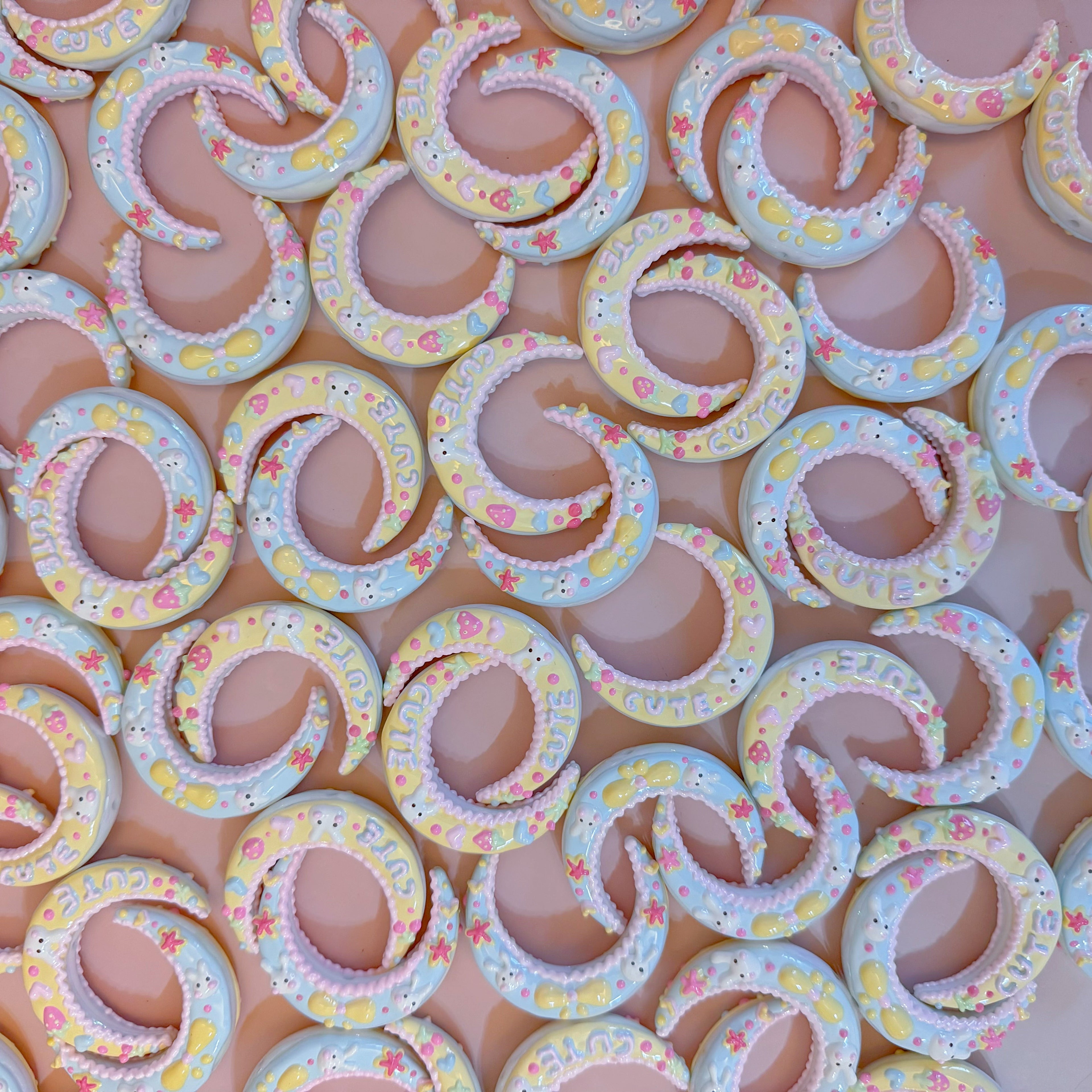 Hand-Painted Moon Bead