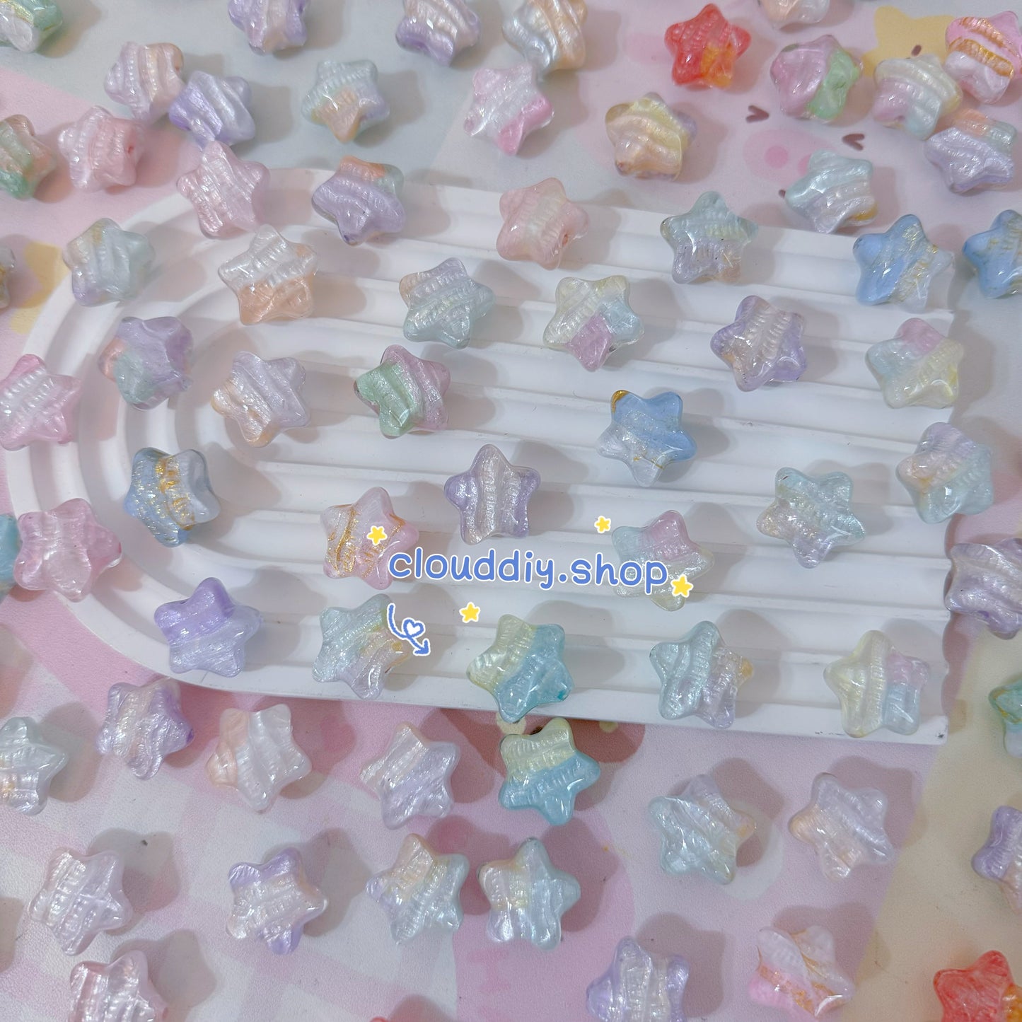 Oil Painting Star-Shaped Beads