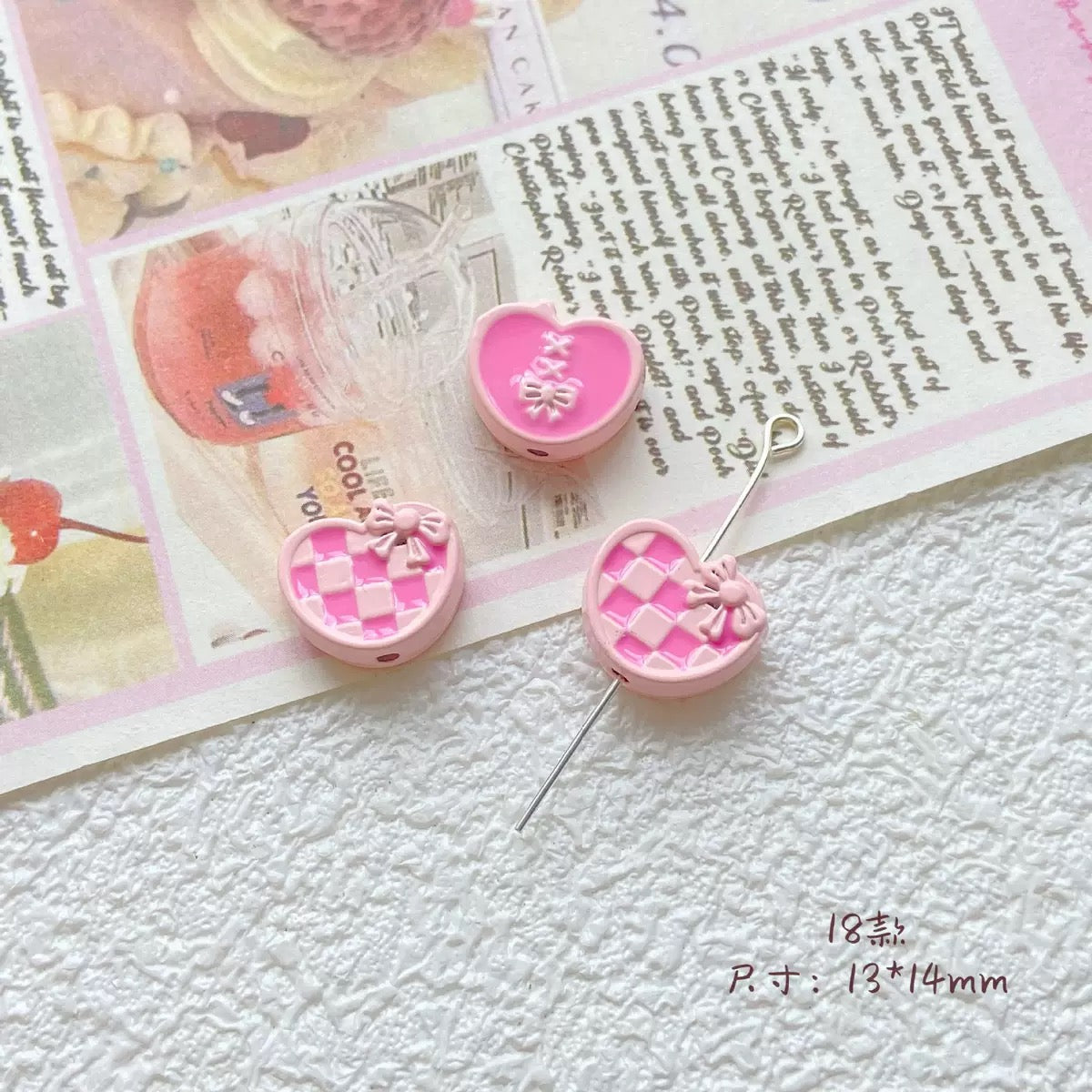 Pink-Toned  Alloy Beads