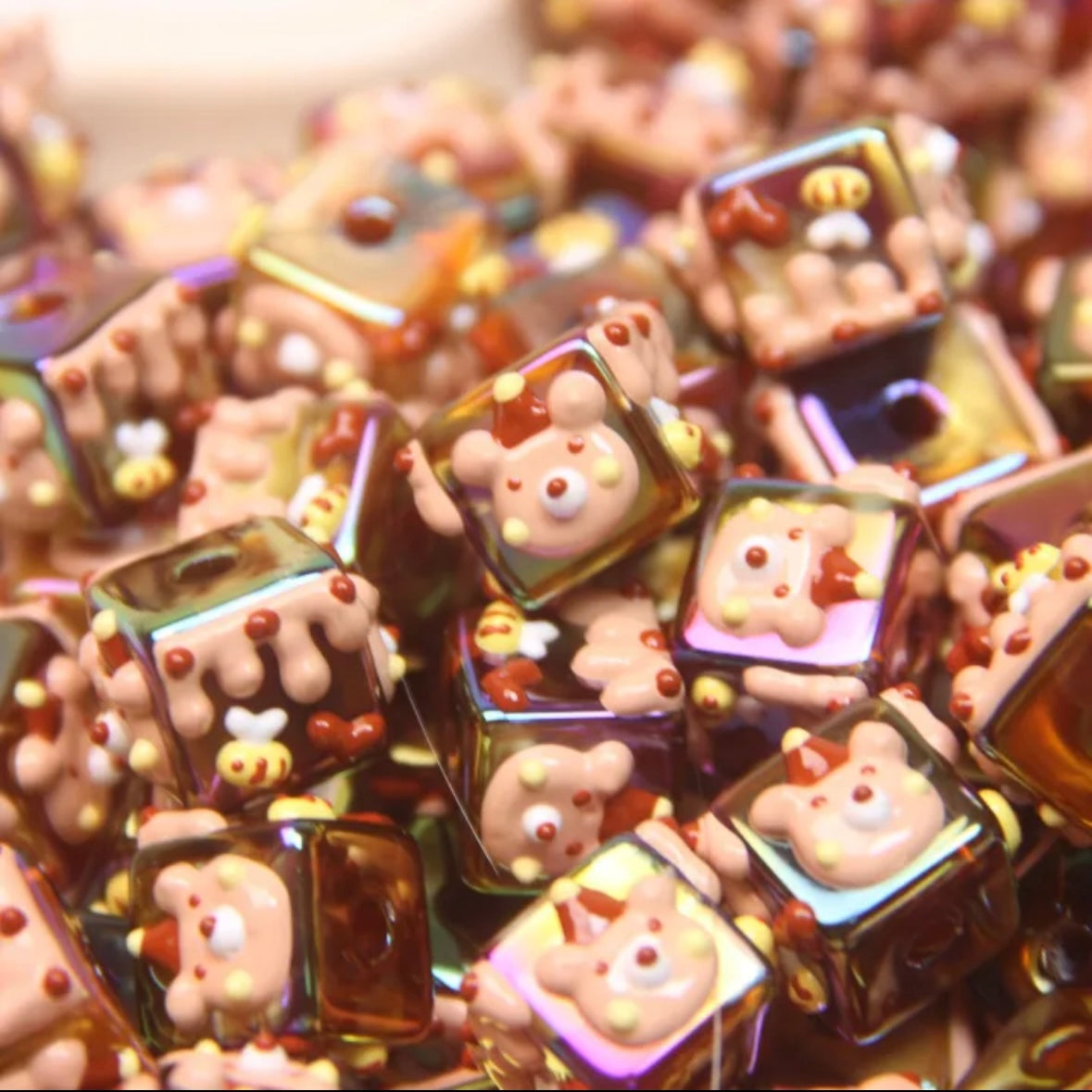 Square Hand-Painted Bead