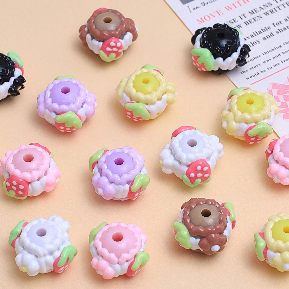 Hand-painted Strawberry Beads