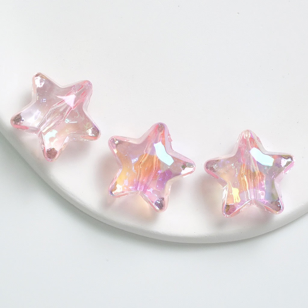 Transparent Star-Shaped Heart-Shaped Beads