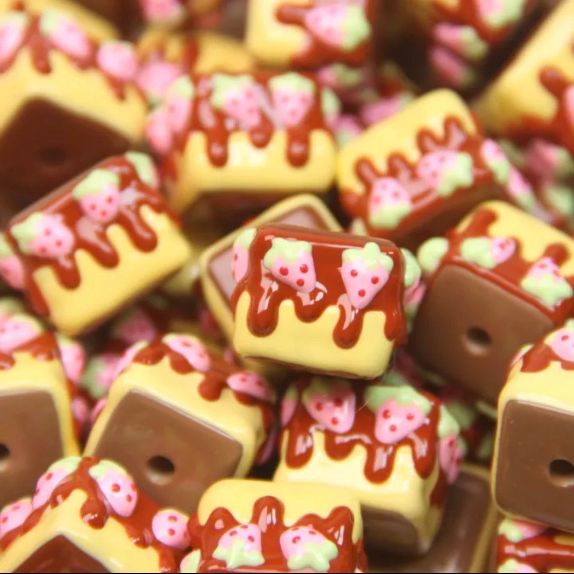 Square Hand-Painted Bead