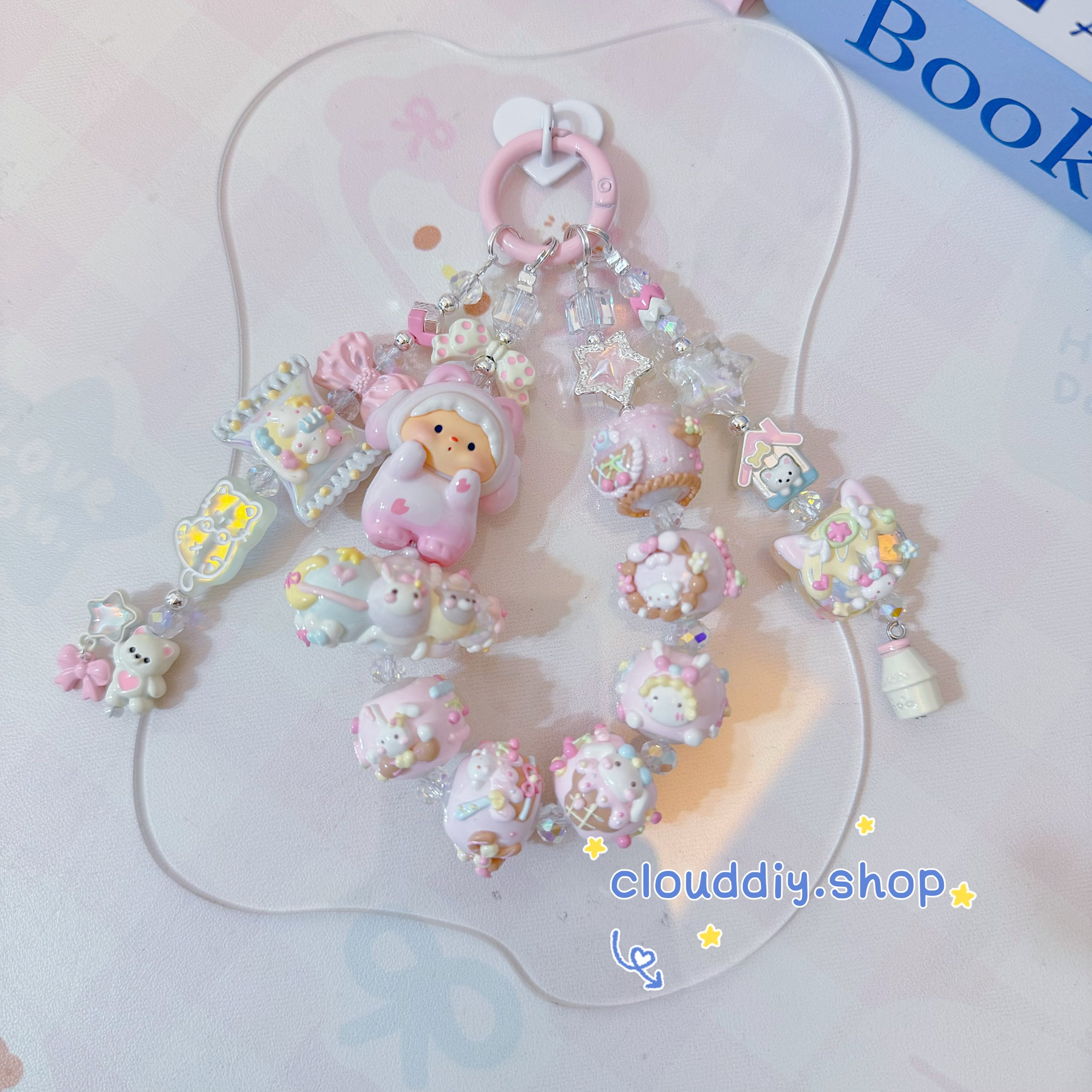 Coffee Pink Hand-Painted Beads