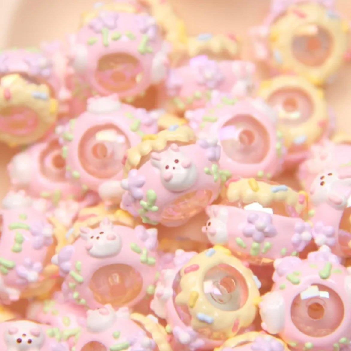 Hand-Painted Rabbit Beads