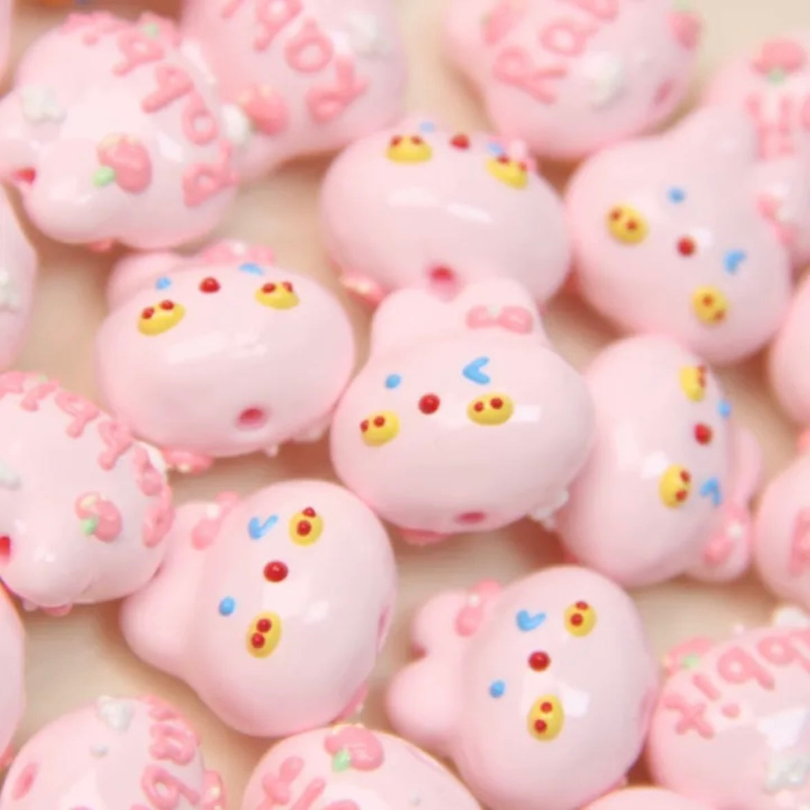 Hand-Painted Rabbit Beads