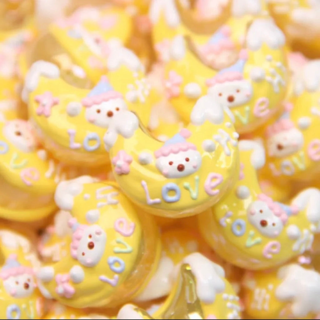 Hand-Painted Moon Bead