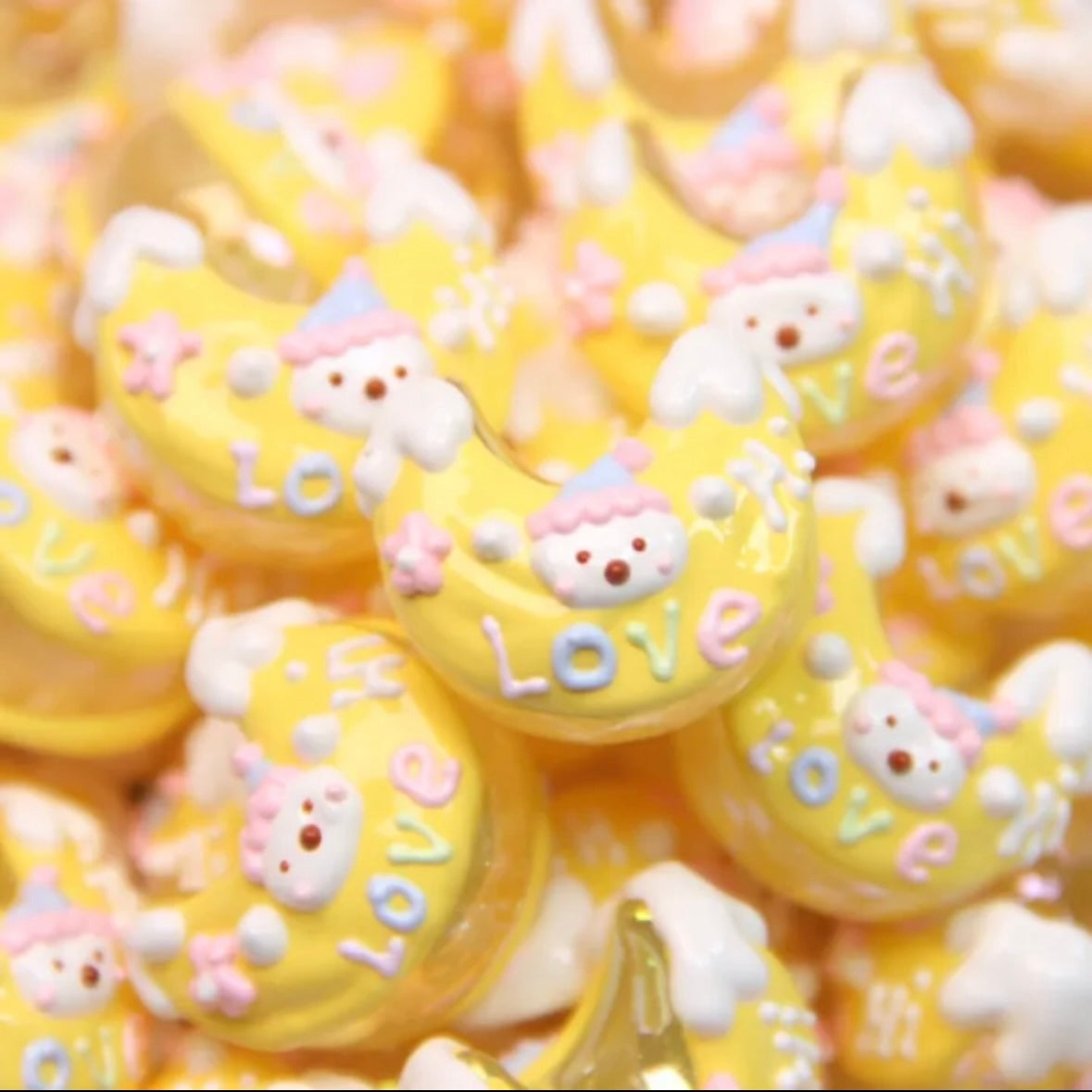 Hand-Painted Moon Bead