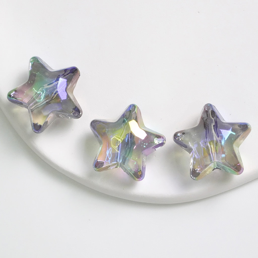 Transparent Star-Shaped Heart-Shaped Beads