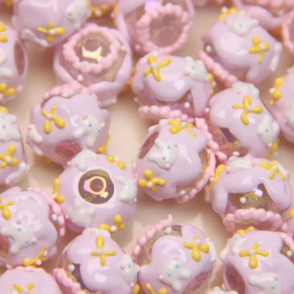 Hand-Painted Rabbit Beads