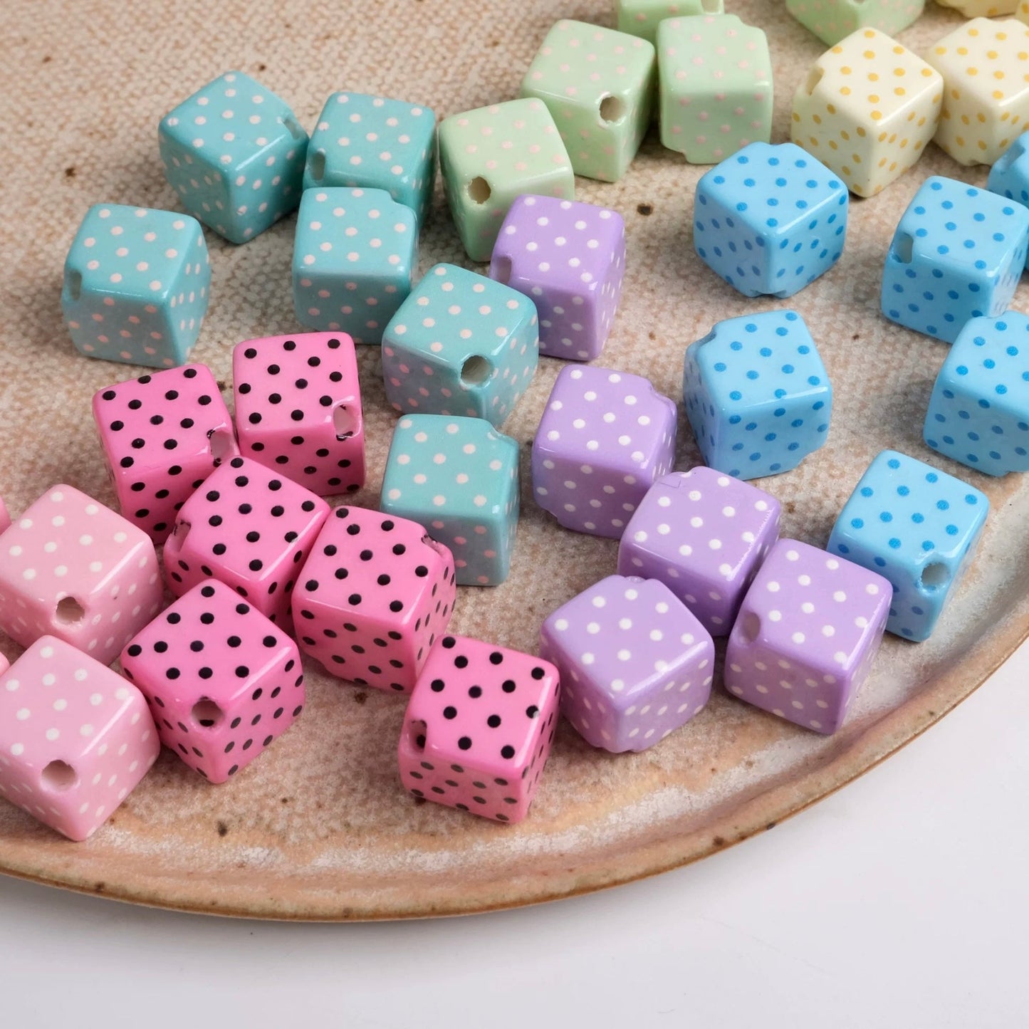 Dot-Shaped Block Bead Stringing Jewelry