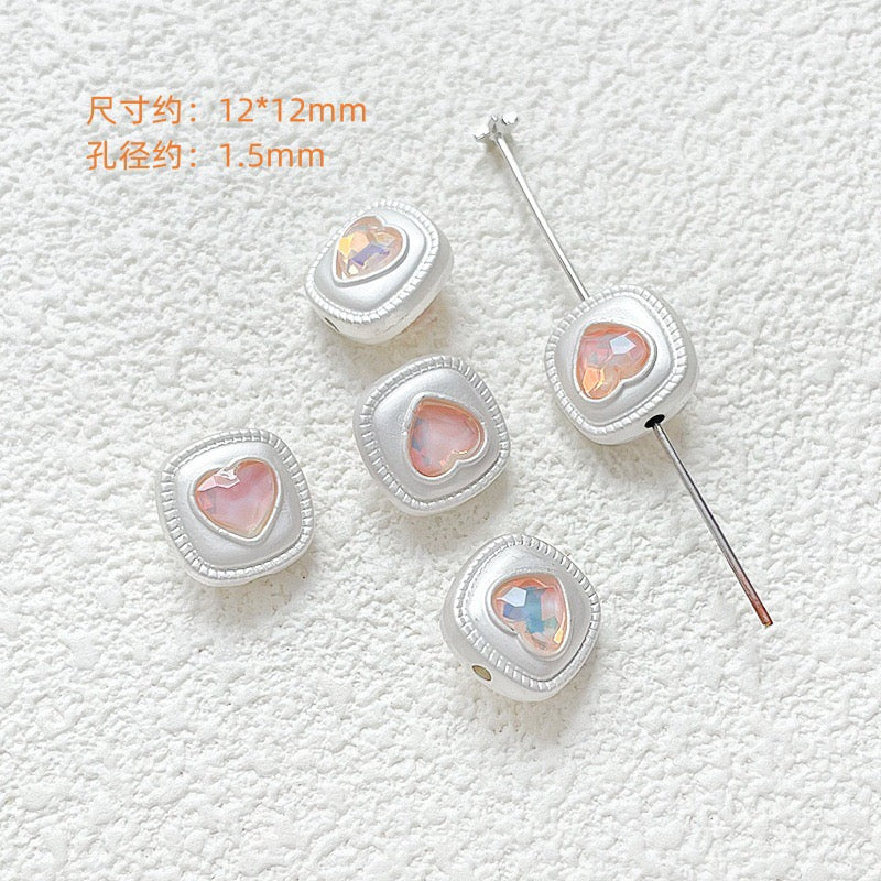 Pink Alloy Beads