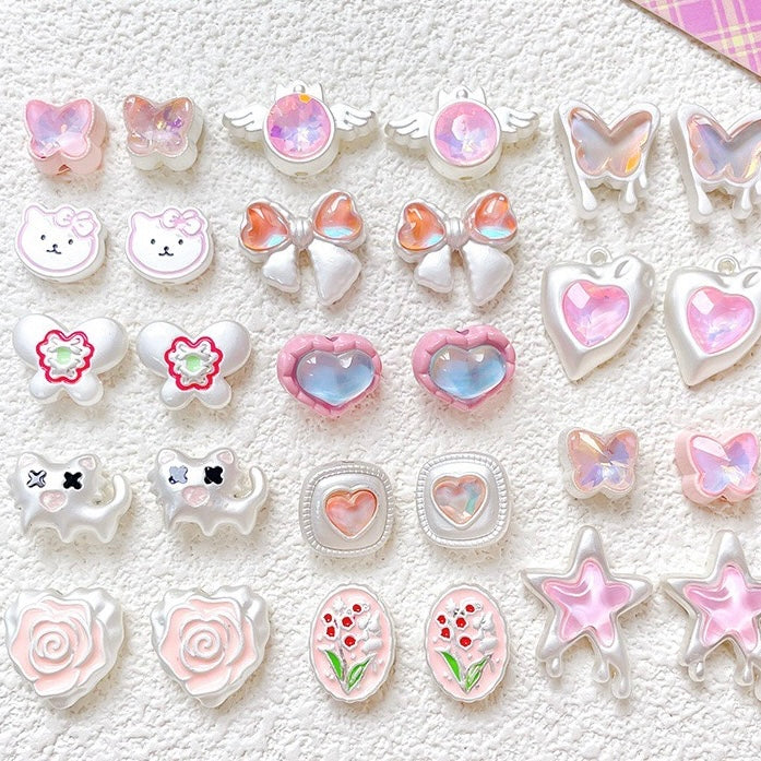 Pink Alloy Beads