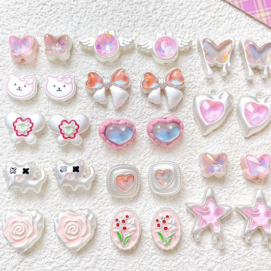 Pink Alloy Beads