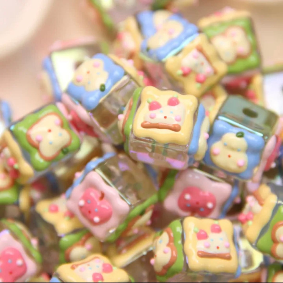 Square Hand-Painted Bead