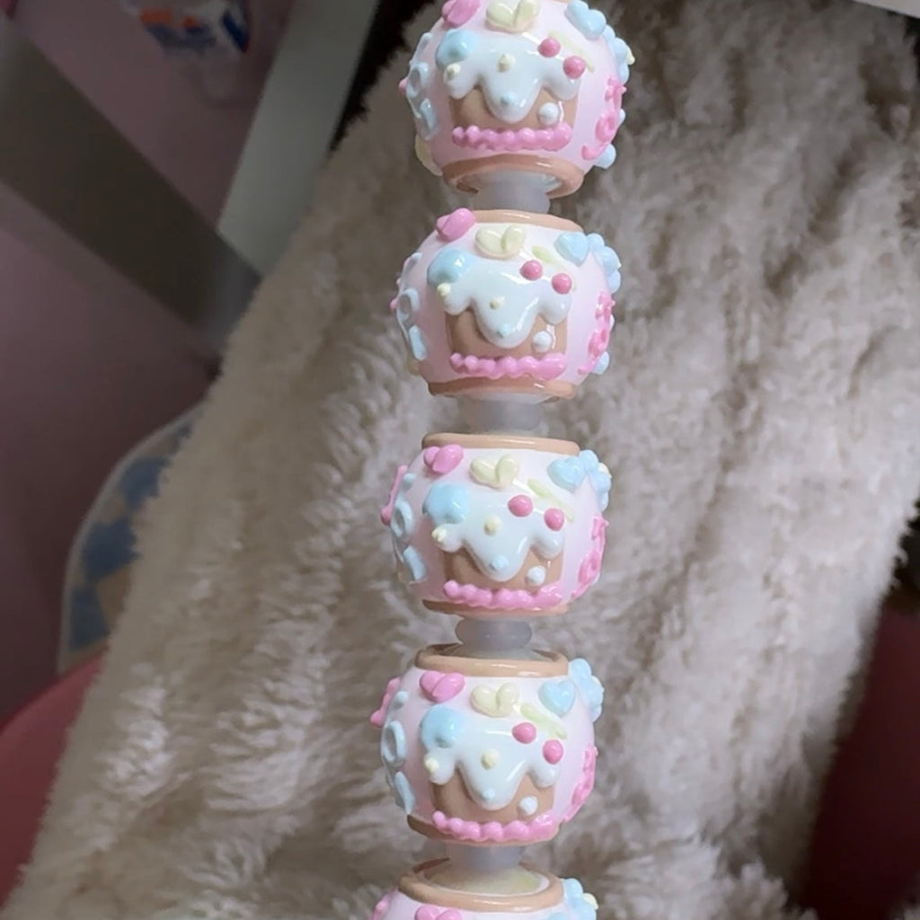 Coffee Pink Hand-Painted Beads